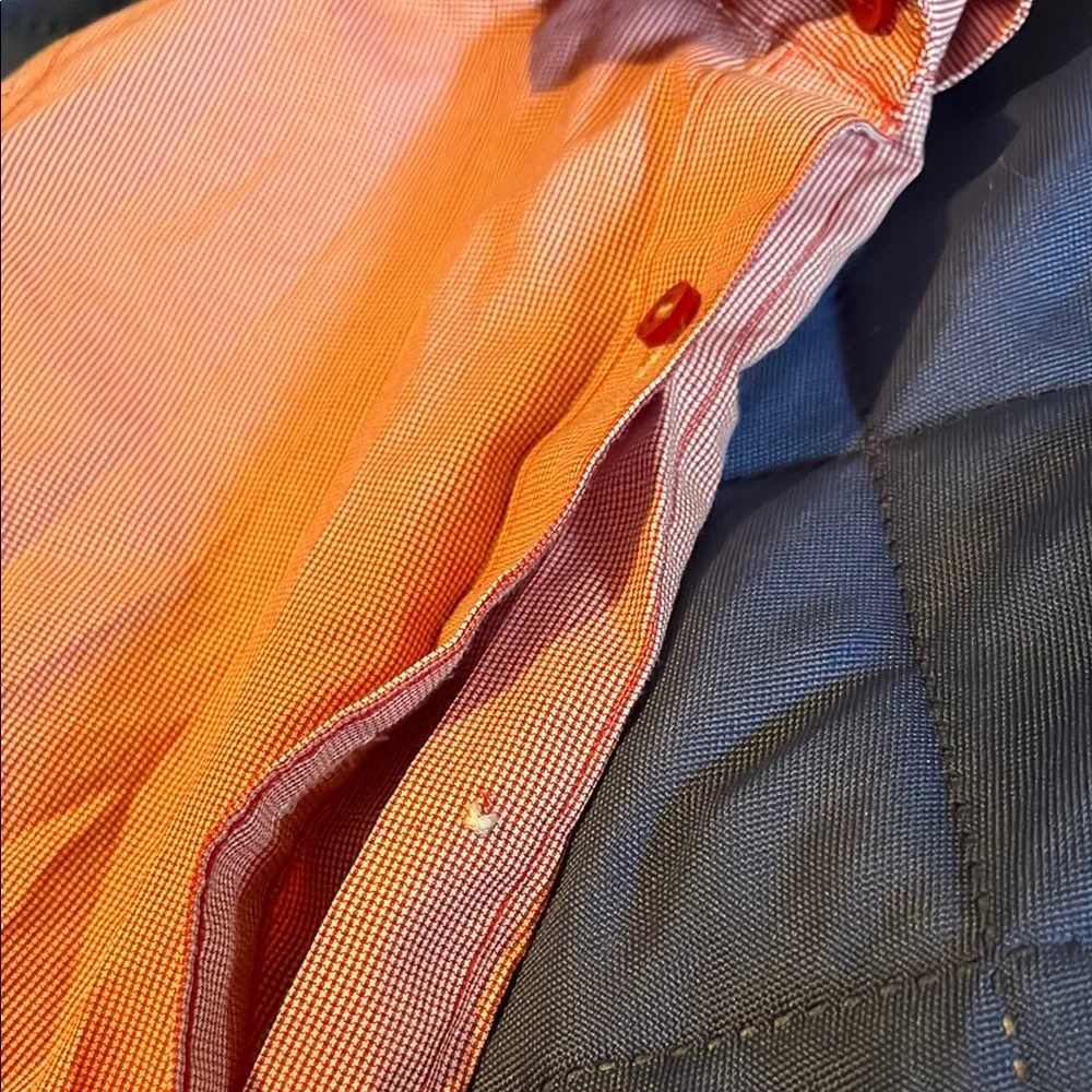 Vibrant Orange Button Down Shirt with Classic Collar - Picture 4 of 9